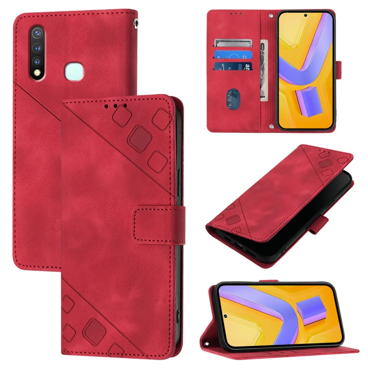 Skin Feel Embossed Leather Phone Case, For vivo Y76 5G, For vivo Y52s 5G / Y31s 5G / Y72 5G India, For vivo Y20 / Y20a / Y20i / Y20s / Y20g, For vivo Y70s, For vivo Y30 4G Global, For vivo Y19 / Y5s / U3 / U20 / Z5i, For vivo Y27 4G Global