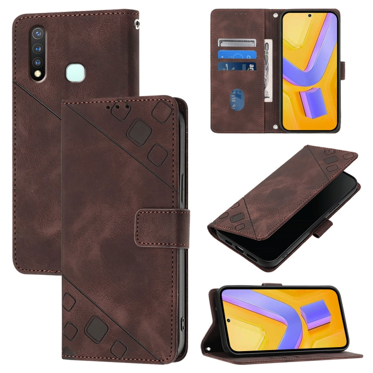 Skin Feel Embossed Leather Phone Case, For vivo Y76 5G, For vivo Y52s 5G / Y31s 5G / Y72 5G India, For vivo Y20 / Y20a / Y20i / Y20s / Y20g, For vivo Y70s, For vivo Y30 4G Global, For vivo Y19 / Y5s / U3 / U20 / Z5i, For vivo Y27 4G Global