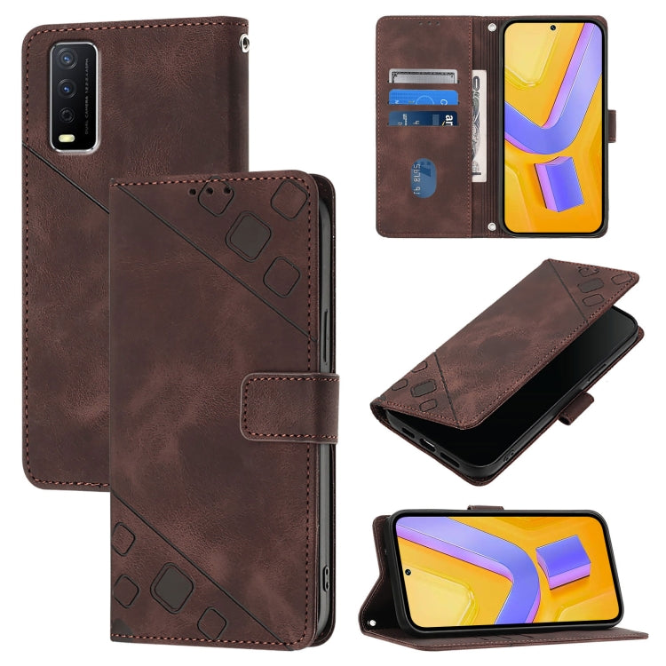 Skin Feel Embossed Leather Phone Case, For vivo Y76 5G, For vivo Y52s 5G / Y31s 5G / Y72 5G India, For vivo Y20 / Y20a / Y20i / Y20s / Y20g, For vivo Y70s, For vivo Y30 4G Global, For vivo Y19 / Y5s / U3 / U20 / Z5i, For vivo Y27 4G Global
