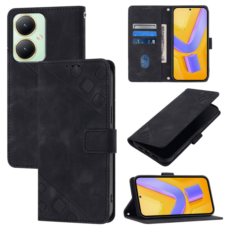 Skin Feel Embossed Leather Phone Case, For vivo Y76 5G, For vivo Y52s 5G / Y31s 5G / Y72 5G India, For vivo Y20 / Y20a / Y20i / Y20s / Y20g, For vivo Y70s, For vivo Y30 4G Global, For vivo Y19 / Y5s / U3 / U20 / Z5i, For vivo Y27 4G Global