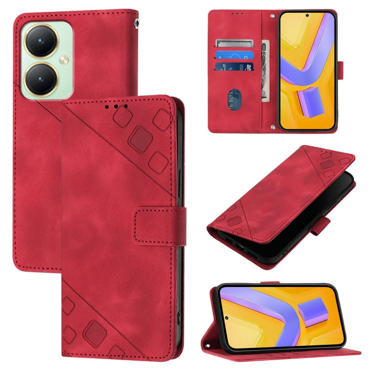 Skin Feel Embossed Leather Phone Case, For vivo Y76 5G, For vivo Y52s 5G / Y31s 5G / Y72 5G India, For vivo Y20 / Y20a / Y20i / Y20s / Y20g, For vivo Y70s, For vivo Y30 4G Global, For vivo Y19 / Y5s / U3 / U20 / Z5i, For vivo Y27 4G Global