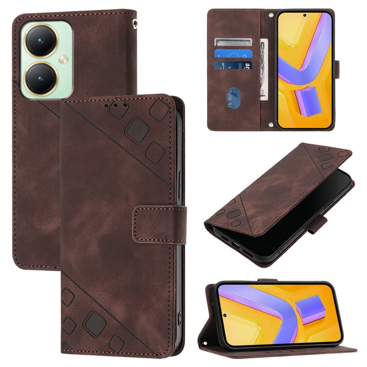 Skin Feel Embossed Leather Phone Case, For vivo Y76 5G, For vivo Y52s 5G / Y31s 5G / Y72 5G India, For vivo Y20 / Y20a / Y20i / Y20s / Y20g, For vivo Y70s, For vivo Y30 4G Global, For vivo Y19 / Y5s / U3 / U20 / Z5i, For vivo Y27 4G Global