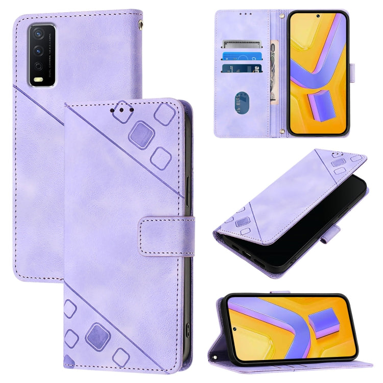 Skin Feel Embossed Leather Phone Case, For vivo Y76 5G, For vivo Y52s 5G / Y31s 5G / Y72 5G India, For vivo Y20 / Y20a / Y20i / Y20s / Y20g, For vivo Y70s, For vivo Y30 4G Global, For vivo Y19 / Y5s / U3 / U20 / Z5i, For vivo Y27 4G Global