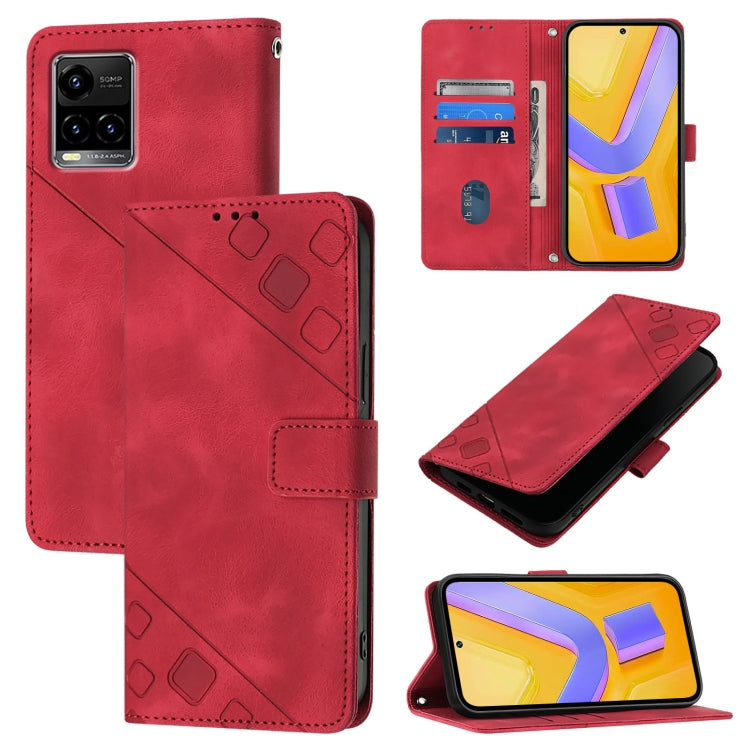 Skin Feel Embossed Leather Phone Case, For vivo Y78 5G / Y78+ 5G Global / V29 Lite, For vivo Y100 5G Global, For vivo V27 5G / V27 Pro 5G Global, For vivo V27e 4G Global / T2 4G Global, For vivo Y72 5G / iQOO Z3 / Y52 5G                                ...