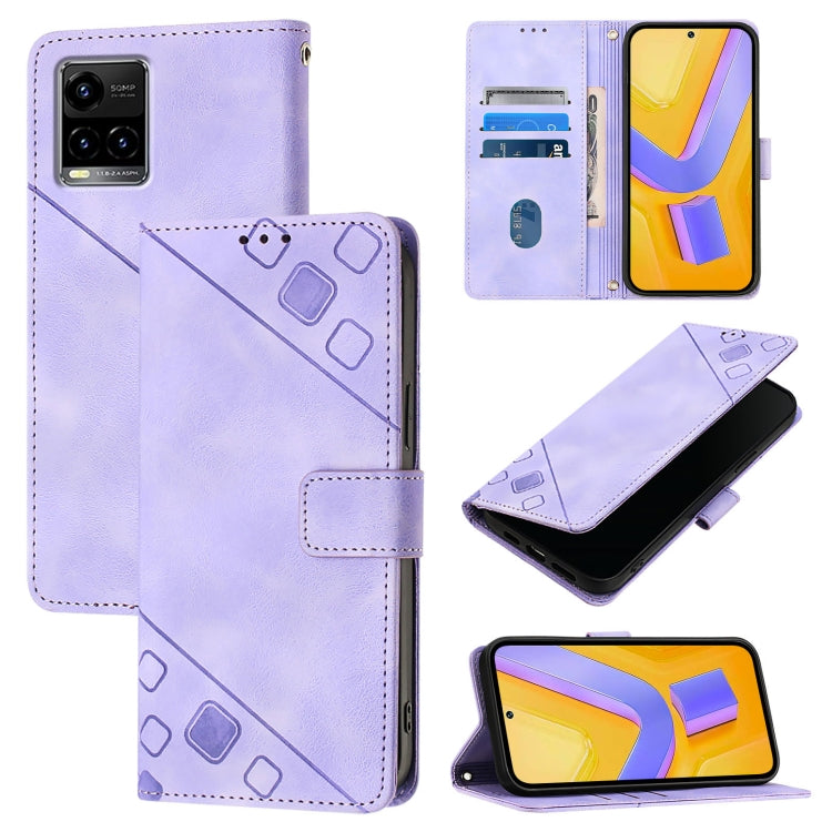 Skin Feel Embossed Leather Phone Case, For vivo Y78 5G / Y78+ 5G Global / V29 Lite, For vivo Y100 5G Global, For vivo V27 5G / V27 Pro 5G Global, For vivo V27e 4G Global / T2 4G Global, For vivo Y72 5G / iQOO Z3 / Y52 5G                                ...