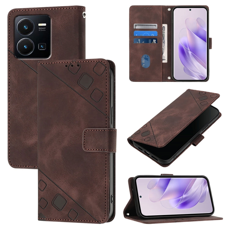 Skin Feel Embossed Leather Phone Case, For vivo Y78 5G / Y78+ 5G Global / V29 Lite, For vivo Y100 5G Global, For vivo V27 5G / V27 Pro 5G Global, For vivo V27e 4G Global / T2 4G Global, For vivo Y72 5G / iQOO Z3 / Y52 5G                                ...
