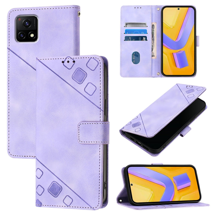 Skin Feel Embossed Leather Phone Case, For vivo Y76 5G, For vivo Y52s 5G / Y31s 5G / Y72 5G India, For vivo Y20 / Y20a / Y20i / Y20s / Y20g, For vivo Y70s, For vivo Y30 4G Global, For vivo Y19 / Y5s / U3 / U20 / Z5i, For vivo Y27 4G Global