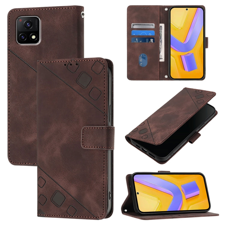 Skin Feel Embossed Leather Phone Case, For vivo Y76 5G, For vivo Y52s 5G / Y31s 5G / Y72 5G India, For vivo Y20 / Y20a / Y20i / Y20s / Y20g, For vivo Y70s, For vivo Y30 4G Global, For vivo Y19 / Y5s / U3 / U20 / Z5i, For vivo Y27 4G Global