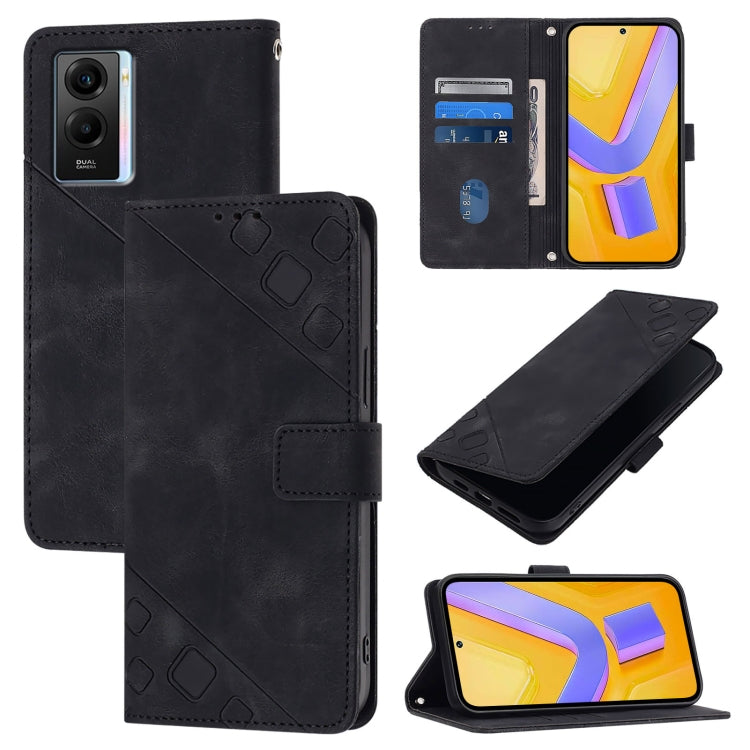 Skin Feel Embossed Leather Phone Case, For vivo Y78 5G / Y78+ 5G Global / V29 Lite, For vivo Y100 5G Global, For vivo V27 5G / V27 Pro 5G Global, For vivo V27e 4G Global / T2 4G Global, For vivo Y72 5G / iQOO Z3 / Y52 5G                                ...