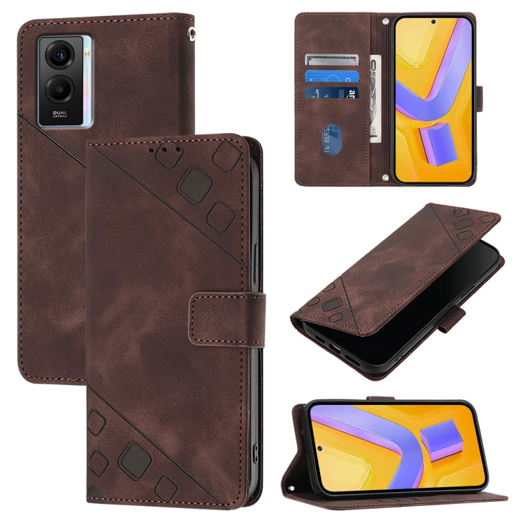Skin Feel Embossed Leather Phone Case, For vivo Y78 5G / Y78+ 5G Global / V29 Lite, For vivo Y100 5G Global, For vivo V27 5G / V27 Pro 5G Global, For vivo V27e 4G Global / T2 4G Global, For vivo Y72 5G / iQOO Z3 / Y52 5G                                ...