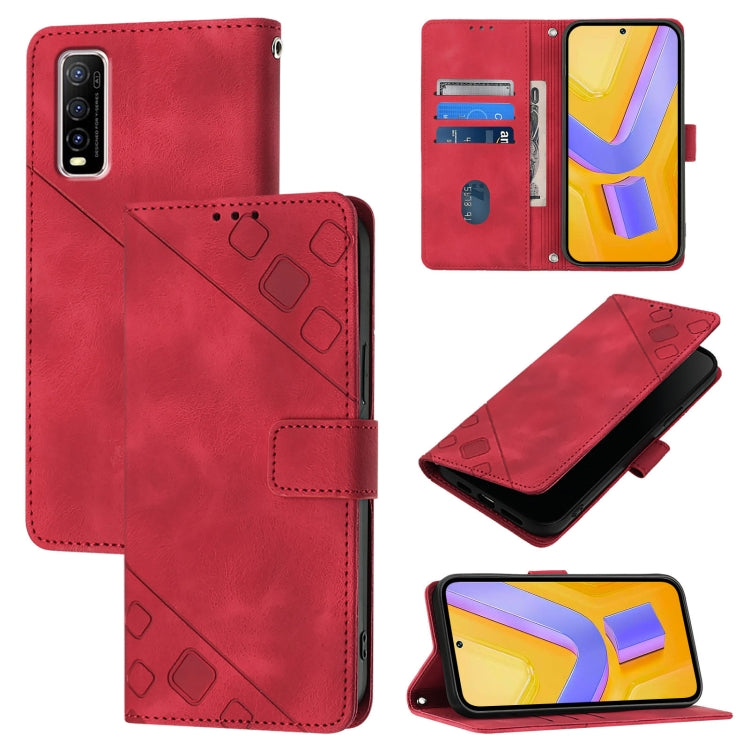 Skin Feel Embossed Leather Phone Case, For vivo Y76 5G, For vivo Y52s 5G / Y31s 5G / Y72 5G India, For vivo Y20 / Y20a / Y20i / Y20s / Y20g, For vivo Y70s, For vivo Y30 4G Global, For vivo Y19 / Y5s / U3 / U20 / Z5i, For vivo Y27 4G Global