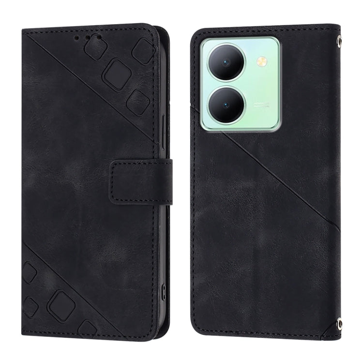 Skin Feel Embossed Leather Phone Case, For vivo Y78 5G / Y78+ 5G Global / V29 Lite, For vivo Y100 5G Global, For vivo V27 5G / V27 Pro 5G Global, For vivo V27e 4G Global / T2 4G Global, For vivo Y72 5G / iQOO Z3 / Y52 5G                                ...