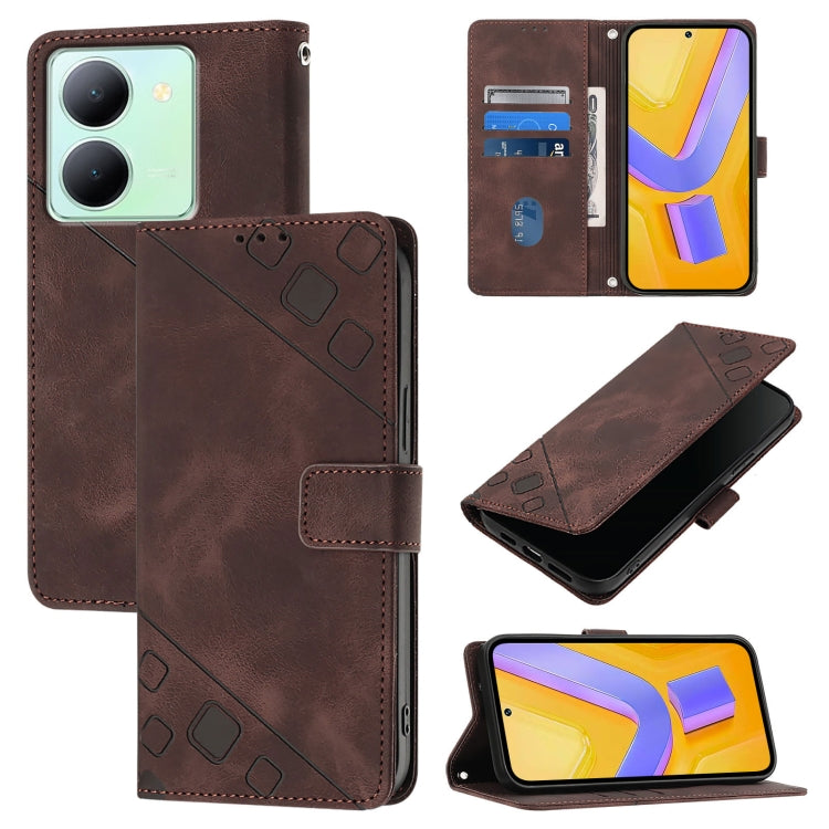 Skin Feel Embossed Leather Phone Case, For vivo Y78 5G / Y78+ 5G Global / V29 Lite, For vivo Y100 5G Global, For vivo V27 5G / V27 Pro 5G Global, For vivo V27e 4G Global / T2 4G Global, For vivo Y72 5G / iQOO Z3 / Y52 5G                                ...