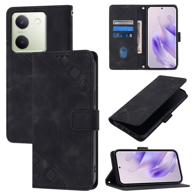 Skin Feel Embossed Leather Phone Case, For vivo Y78 5G / Y78+ 5G Global / V29 Lite, For vivo Y100 5G Global, For vivo V27 5G / V27 Pro 5G Global, For vivo V27e 4G Global / T2 4G Global, For vivo Y72 5G / iQOO Z3 / Y52 5G                                ...