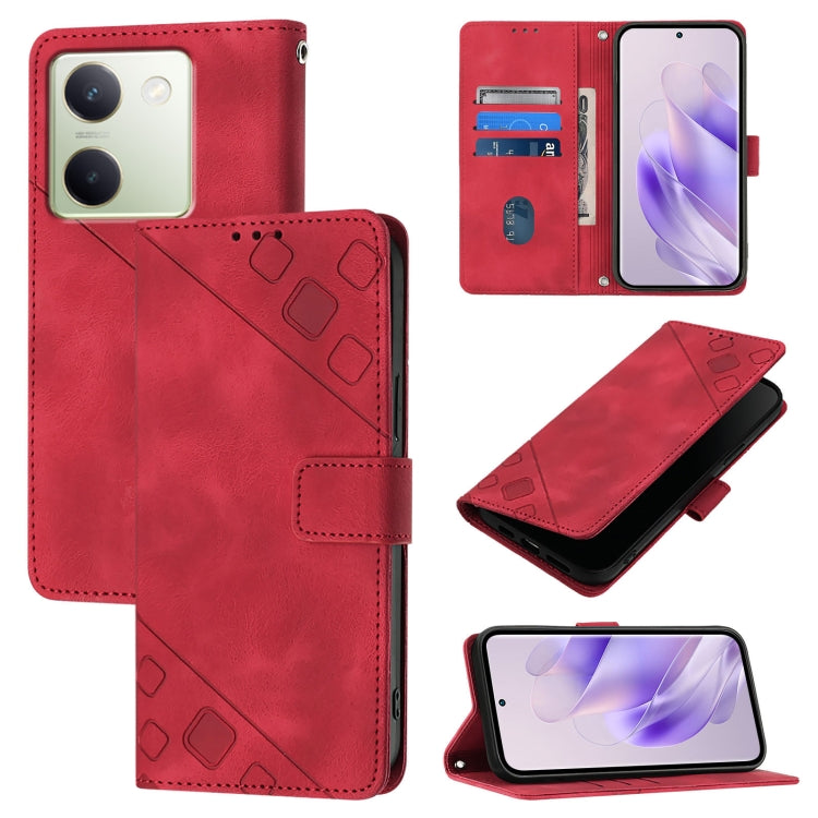 Skin Feel Embossed Leather Phone Case, For vivo Y78 5G / Y78+ 5G Global / V29 Lite, For vivo Y100 5G Global, For vivo V27 5G / V27 Pro 5G Global, For vivo V27e 4G Global / T2 4G Global, For vivo Y72 5G / iQOO Z3 / Y52 5G                                ...