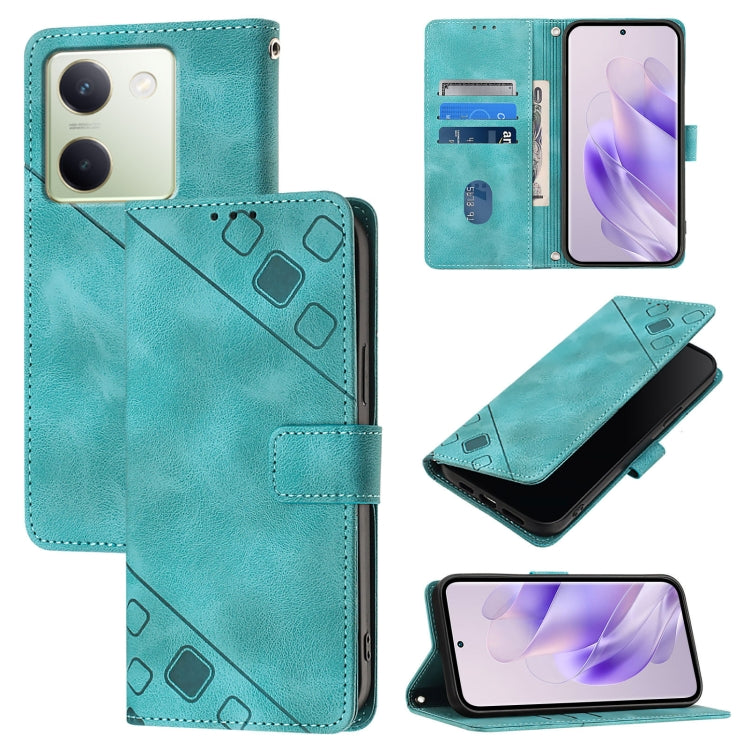 Skin Feel Embossed Leather Phone Case, For vivo Y78 5G / Y78+ 5G Global / V29 Lite, For vivo Y100 5G Global, For vivo V27 5G / V27 Pro 5G Global, For vivo V27e 4G Global / T2 4G Global, For vivo Y72 5G / iQOO Z3 / Y52 5G                                ...