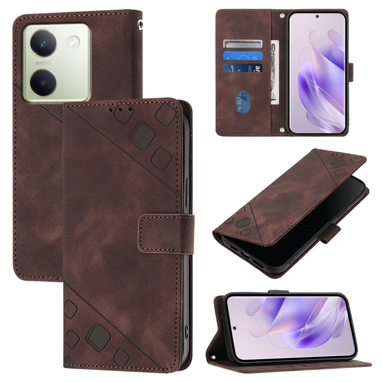Skin Feel Embossed Leather Phone Case, For vivo Y78 5G / Y78+ 5G Global / V29 Lite, For vivo Y100 5G Global, For vivo V27 5G / V27 Pro 5G Global, For vivo V27e 4G Global / T2 4G Global, For vivo Y72 5G / iQOO Z3 / Y52 5G                                ...