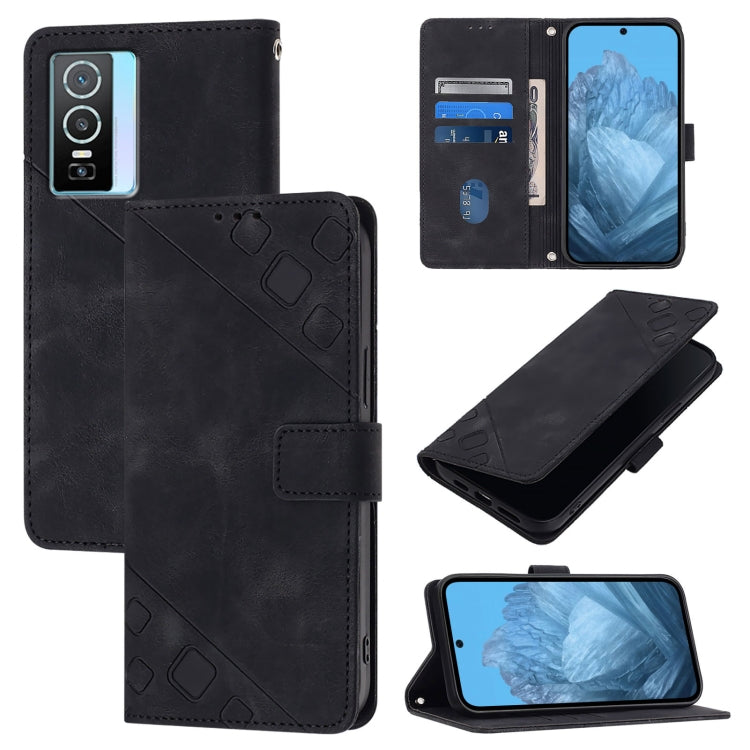 Skin Feel Embossed Leather Phone Case, For vivo Y76 5G, For vivo Y52s 5G / Y31s 5G / Y72 5G India, For vivo Y20 / Y20a / Y20i / Y20s / Y20g, For vivo Y70s, For vivo Y30 4G Global, For vivo Y19 / Y5s / U3 / U20 / Z5i, For vivo Y27 4G Global