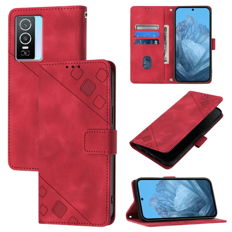 Skin Feel Embossed Leather Phone Case, For vivo Y76 5G, For vivo Y52s 5G / Y31s 5G / Y72 5G India, For vivo Y20 / Y20a / Y20i / Y20s / Y20g, For vivo Y70s, For vivo Y30 4G Global, For vivo Y19 / Y5s / U3 / U20 / Z5i, For vivo Y27 4G Global