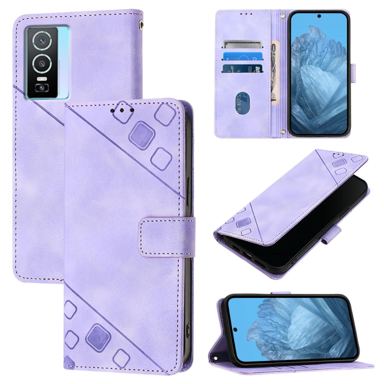 Skin Feel Embossed Leather Phone Case, For vivo Y76 5G, For vivo Y52s 5G / Y31s 5G / Y72 5G India, For vivo Y20 / Y20a / Y20i / Y20s / Y20g, For vivo Y70s, For vivo Y30 4G Global, For vivo Y19 / Y5s / U3 / U20 / Z5i, For vivo Y27 4G Global