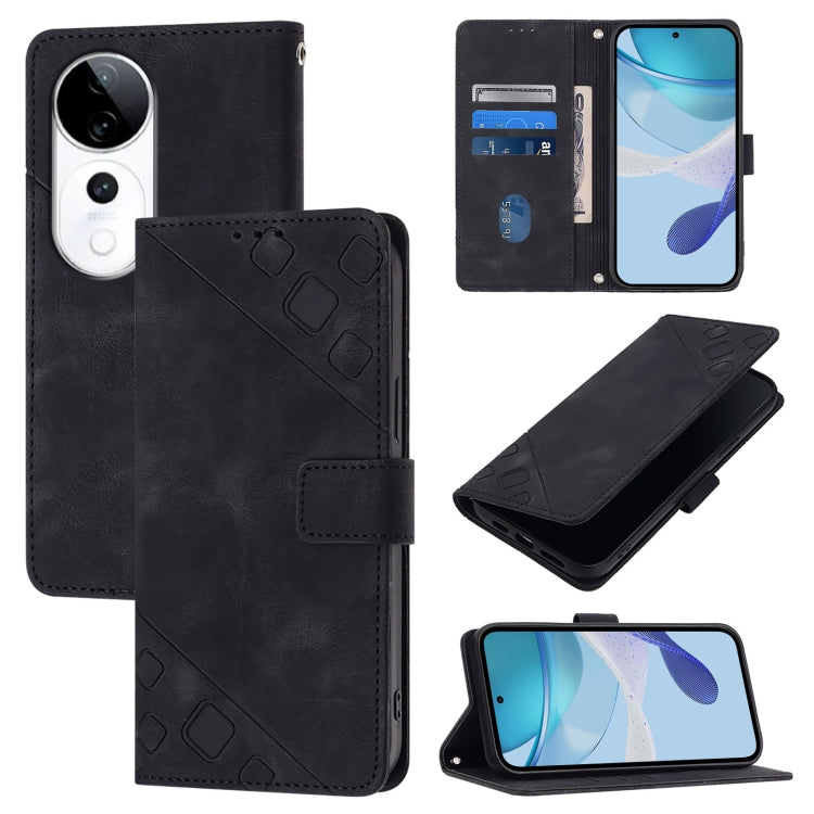 Skin Feel Embossed Leather Phone Case, For vivo Y29S 5G / Y04 4G Global, For vivo Y29 4G Global, For vivo V50 5G Global, For vivo S20 5G, For vivo S20 Pro 5G, For vivo Y300 5G, For vivo S19 Pro, For vivo S19