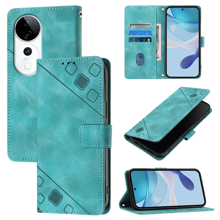 Skin Feel Embossed Leather Phone Case, For vivo Y29S 5G / Y04 4G Global, For vivo Y29 4G Global, For vivo V50 5G Global, For vivo S20 5G, For vivo S20 Pro 5G, For vivo Y300 5G, For vivo S19 Pro, For vivo S19