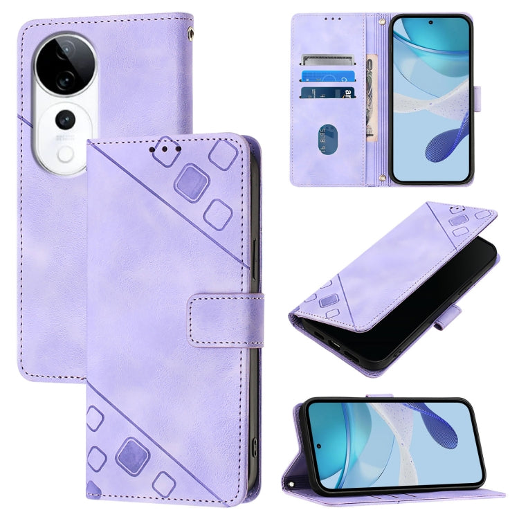 Skin Feel Embossed Leather Phone Case, For vivo Y29S 5G / Y04 4G Global, For vivo Y29 4G Global, For vivo V50 5G Global, For vivo S20 5G, For vivo S20 Pro 5G, For vivo Y300 5G, For vivo S19 Pro, For vivo S19