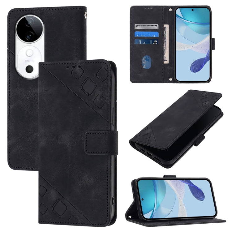 Skin Feel Embossed Leather Phone Case, For vivo Y29S 5G / Y04 4G Global, For vivo Y29 4G Global, For vivo V50 5G Global, For vivo S20 5G, For vivo S20 Pro 5G, For vivo Y300 5G, For vivo S19 Pro, For vivo S19