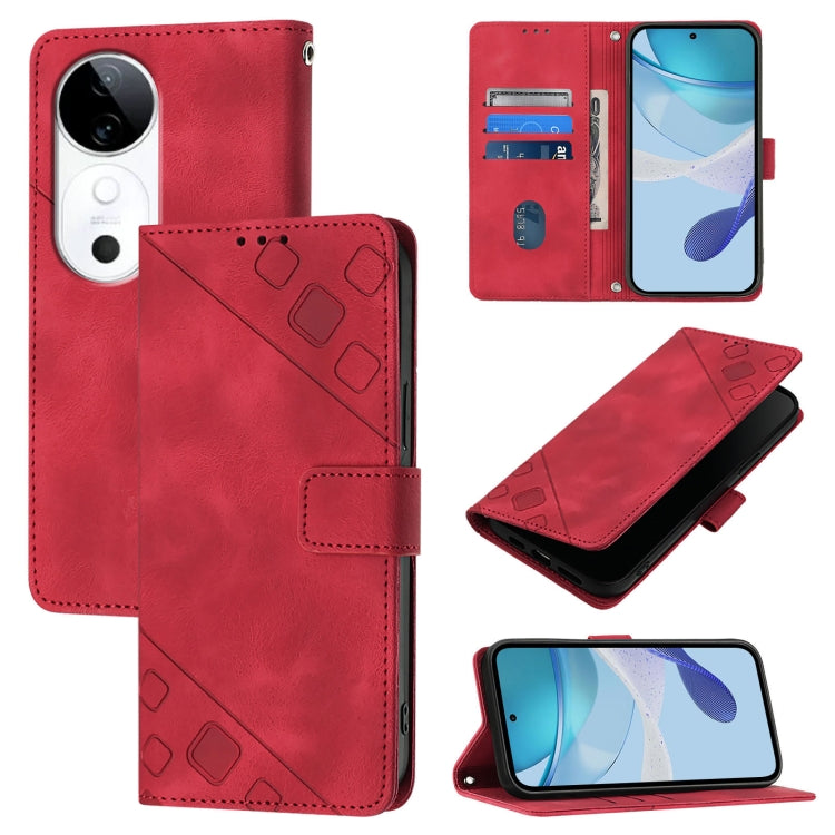 Skin Feel Embossed Leather Phone Case, For vivo Y29S 5G / Y04 4G Global, For vivo Y29 4G Global, For vivo V50 5G Global, For vivo S20 5G, For vivo S20 Pro 5G, For vivo Y300 5G, For vivo S19 Pro, For vivo S19