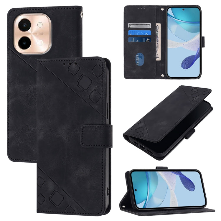 Skin Feel Embossed Leather Phone Case, For vivo Y28 4G, For vivo X100s 5G, For vivo Y38 5G, For vivo V30e 5G Global, For vivo iQOO Z9x, For vivo iQOO Z9 / iQOO Z9 Turbo 5G, For vivo Y17s 4G Global / Y28 5G India, For vivo Y03 4G Global