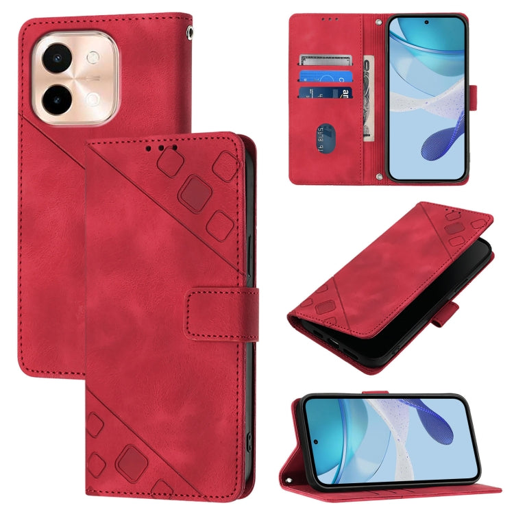 Skin Feel Embossed Leather Phone Case, For vivo Y28 4G, For vivo X100s 5G, For vivo Y38 5G, For vivo V30e 5G Global, For vivo iQOO Z9x, For vivo iQOO Z9 / iQOO Z9 Turbo 5G, For vivo Y17s 4G Global / Y28 5G India, For vivo Y03 4G Global