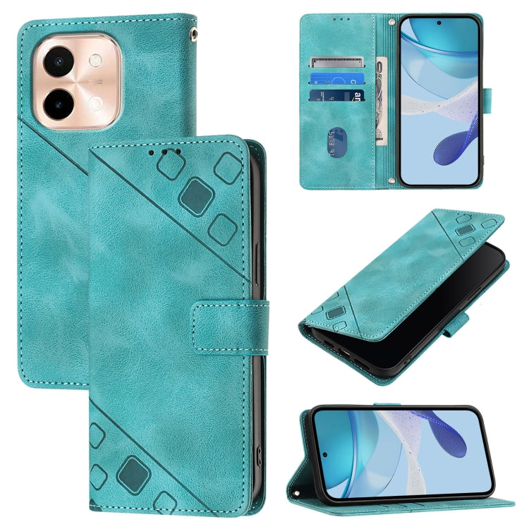 Skin Feel Embossed Leather Phone Case, For vivo Y28 4G, For vivo X100s 5G, For vivo Y38 5G, For vivo V30e 5G Global, For vivo iQOO Z9x, For vivo iQOO Z9 / iQOO Z9 Turbo 5G, For vivo Y17s 4G Global / Y28 5G India, For vivo Y03 4G Global