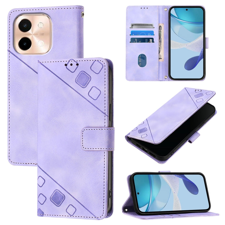 Skin Feel Embossed Leather Phone Case, For vivo Y28 4G, For vivo X100s 5G, For vivo Y38 5G, For vivo V30e 5G Global, For vivo iQOO Z9x, For vivo iQOO Z9 / iQOO Z9 Turbo 5G, For vivo Y17s 4G Global / Y28 5G India, For vivo Y03 4G Global