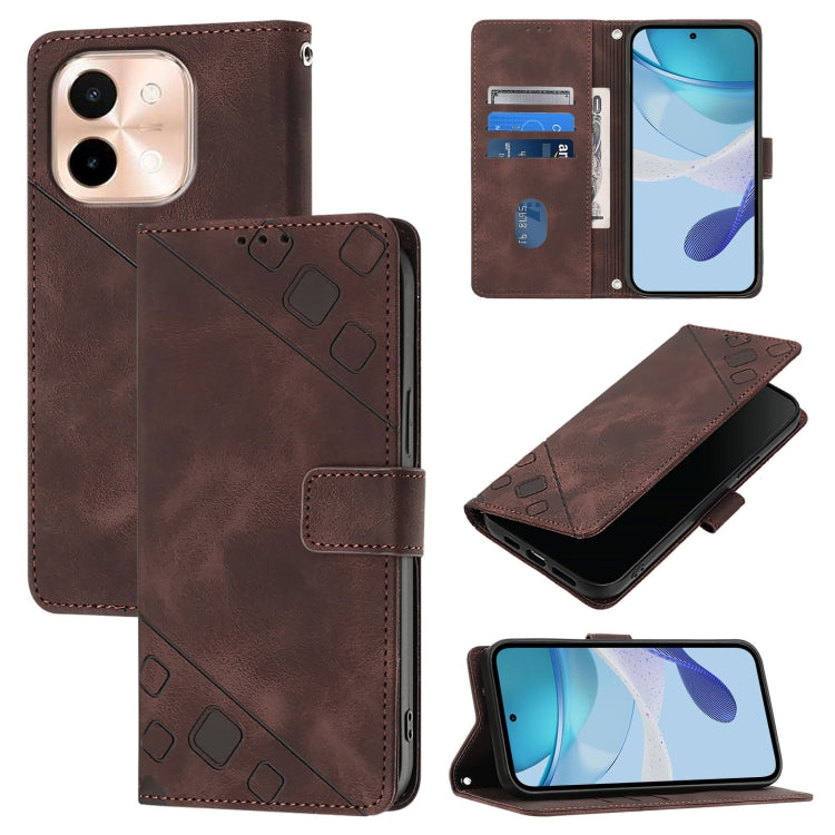 Skin Feel Embossed Leather Phone Case, For vivo Y28 4G, For vivo X100s 5G, For vivo Y38 5G, For vivo V30e 5G Global, For vivo iQOO Z9x, For vivo iQOO Z9 / iQOO Z9 Turbo 5G, For vivo Y17s 4G Global / Y28 5G India, For vivo Y03 4G Global