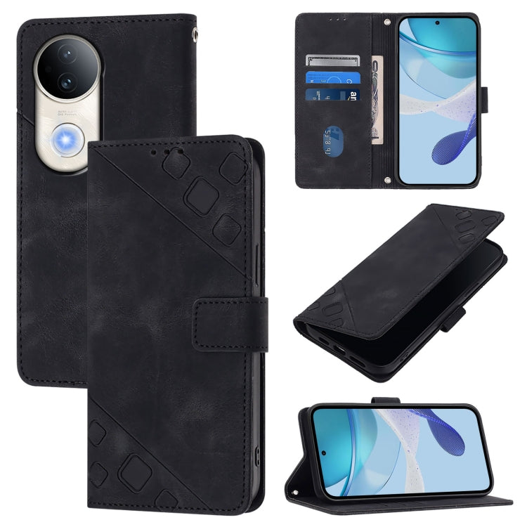 Skin Feel Embossed Leather Phone Case, For vivo Y29S 5G / Y04 4G Global, For vivo Y29 4G Global, For vivo V50 5G Global, For vivo S20 5G, For vivo S20 Pro 5G, For vivo Y300 5G, For vivo S19 Pro, For vivo S19