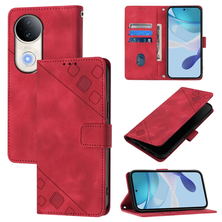 Skin Feel Embossed Leather Phone Case, For vivo Y29S 5G / Y04 4G Global, For vivo Y29 4G Global, For vivo V50 5G Global, For vivo S20 5G, For vivo S20 Pro 5G, For vivo Y300 5G, For vivo S19 Pro, For vivo S19