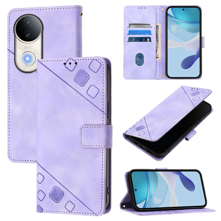 Skin Feel Embossed Leather Phone Case, For vivo Y29S 5G / Y04 4G Global, For vivo Y29 4G Global, For vivo V50 5G Global, For vivo S20 5G, For vivo S20 Pro 5G, For vivo Y300 5G, For vivo S19 Pro, For vivo S19