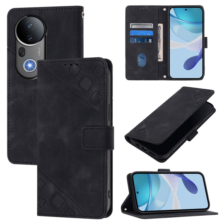 Skin Feel Embossed Leather Phone Case, For vivo Y29S 5G / Y04 4G Global, For vivo Y29 4G Global, For vivo V50 5G Global, For vivo S20 5G, For vivo S20 Pro 5G, For vivo Y300 5G, For vivo S19 Pro, For vivo S19