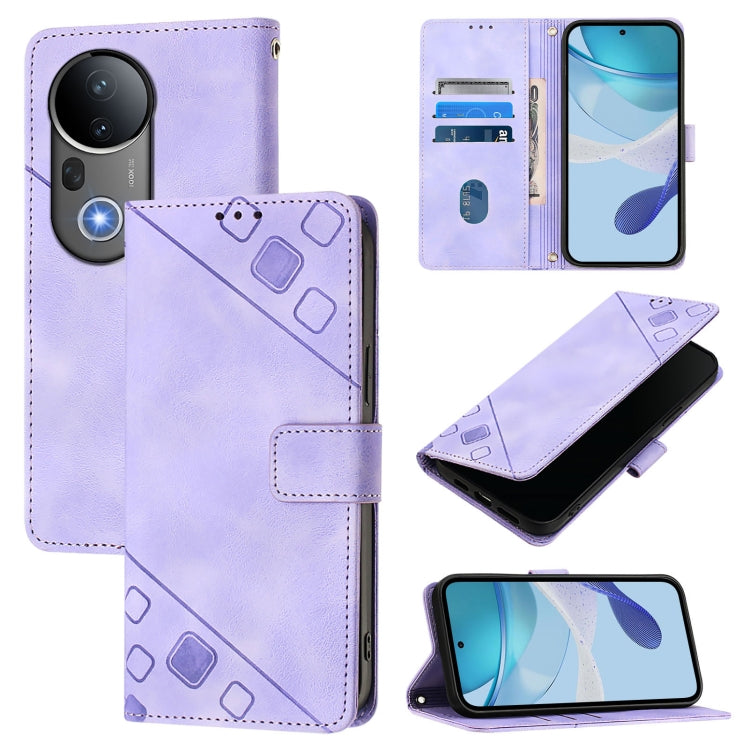 Skin Feel Embossed Leather Phone Case, For vivo Y29S 5G / Y04 4G Global, For vivo Y29 4G Global, For vivo V50 5G Global, For vivo S20 5G, For vivo S20 Pro 5G, For vivo Y300 5G, For vivo S19 Pro, For vivo S19