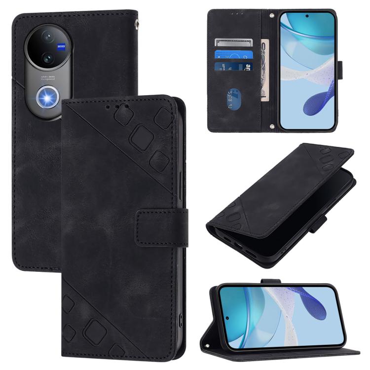 Skin Feel Embossed Leather Phone Case, For vivo Y29S 5G / Y04 4G Global, For vivo Y29 4G Global, For vivo V50 5G Global, For vivo S20 5G, For vivo S20 Pro 5G, For vivo Y300 5G, For vivo S19 Pro, For vivo S19