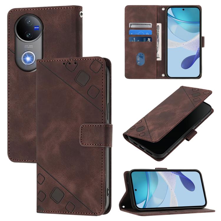Skin Feel Embossed Leather Phone Case, For vivo Y29S 5G / Y04 4G Global, For vivo Y29 4G Global, For vivo V50 5G Global, For vivo S20 5G, For vivo S20 Pro 5G, For vivo Y300 5G, For vivo S19 Pro, For vivo S19