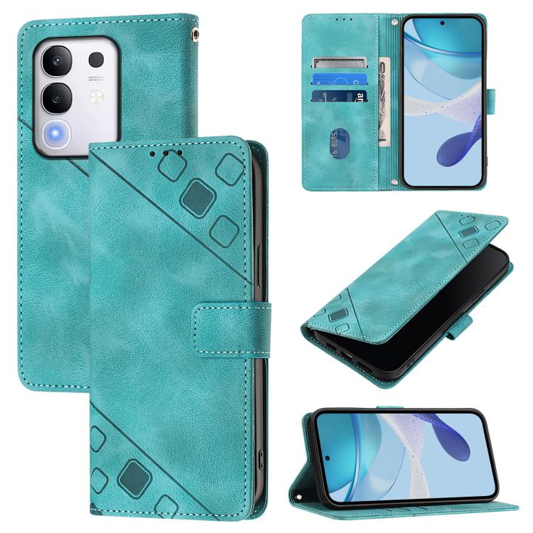 Skin Feel Embossed Leather Phone Case, For vivo Y29S 5G / Y04 4G Global, For vivo Y29 4G Global, For vivo V50 5G Global, For vivo S20 5G, For vivo S20 Pro 5G, For vivo Y300 5G, For vivo S19 Pro, For vivo S19