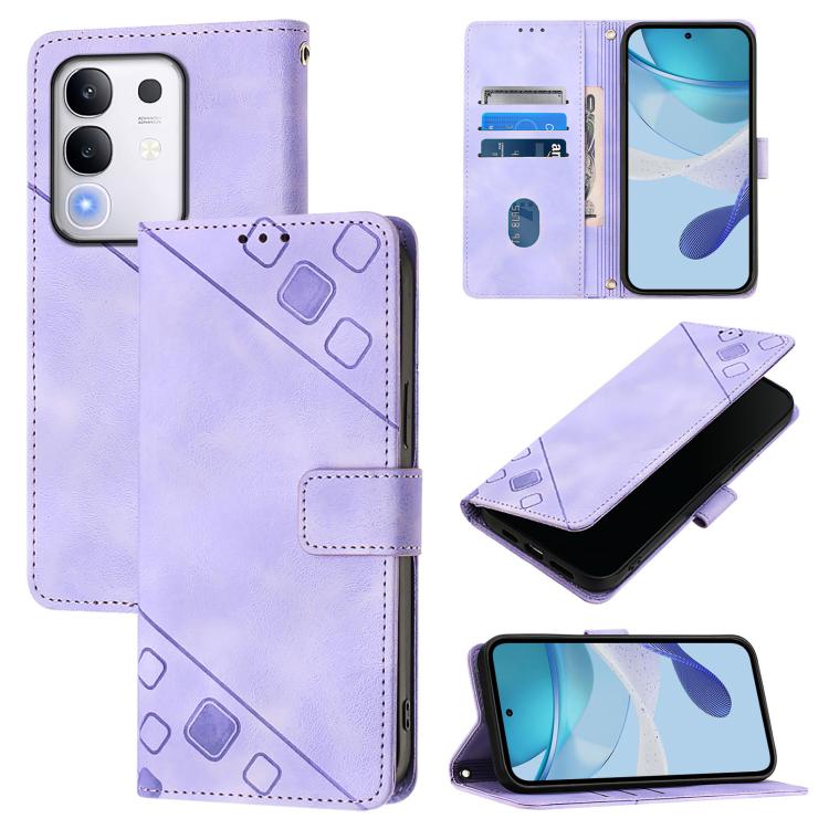 Skin Feel Embossed Leather Phone Case, For vivo Y29S 5G / Y04 4G Global, For vivo Y29 4G Global, For vivo V50 5G Global, For vivo S20 5G, For vivo S20 Pro 5G, For vivo Y300 5G, For vivo S19 Pro, For vivo S19