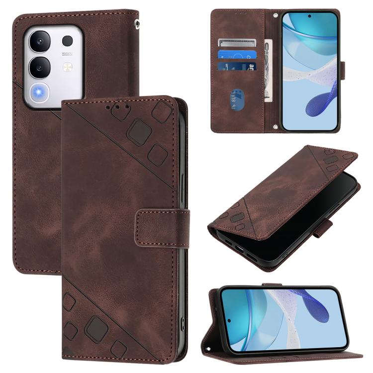 Skin Feel Embossed Leather Phone Case, For vivo Y29S 5G / Y04 4G Global, For vivo Y29 4G Global, For vivo V50 5G Global, For vivo S20 5G, For vivo S20 Pro 5G, For vivo Y300 5G, For vivo S19 Pro, For vivo S19