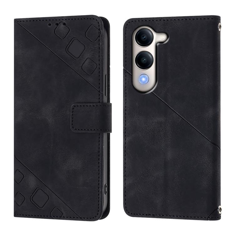 Skin Feel Embossed Leather Phone Case, For vivo Y29S 5G / Y04 4G Global, For vivo Y29 4G Global, For vivo V50 5G Global, For vivo S20 5G, For vivo S20 Pro 5G, For vivo Y300 5G, For vivo S19 Pro, For vivo S19