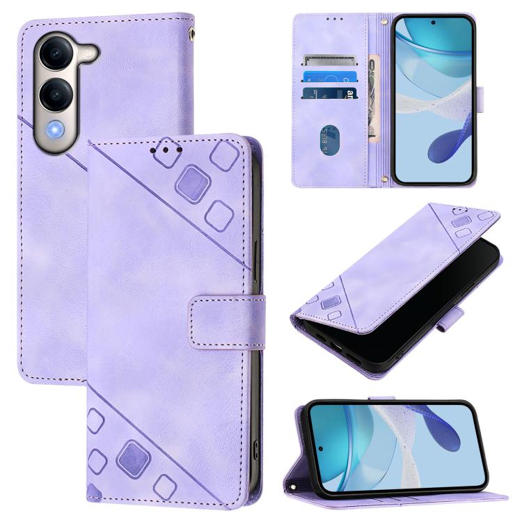 Skin Feel Embossed Leather Phone Case, For vivo Y29S 5G / Y04 4G Global, For vivo Y29 4G Global, For vivo V50 5G Global, For vivo S20 5G, For vivo S20 Pro 5G, For vivo Y300 5G, For vivo S19 Pro, For vivo S19