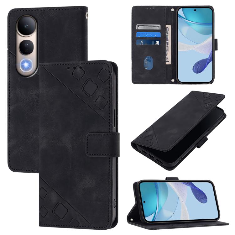 Skin Feel Embossed Leather Phone Case, For vivo V60 Lite 5G Global, For vivo Y400 5G Global, For vivo Y400 4G, For vivo V60 5G Global, For vivo S30 Pro mini, For vivo S30, For vivo Y39 5G Global, For vivo V50 Lite 5G