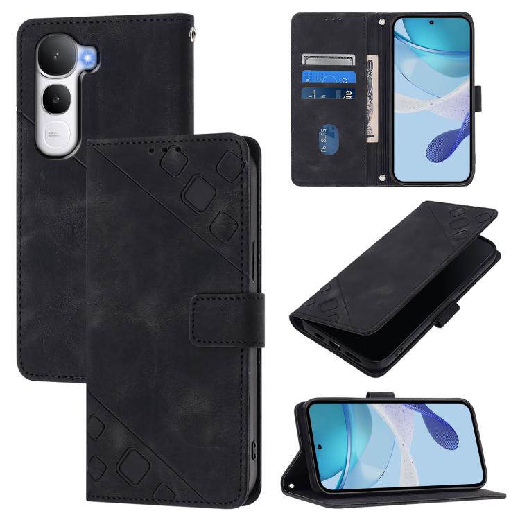 Skin Feel Embossed Leather Phone Case, For vivo V60 Lite 5G Global, For vivo Y400 5G Global, For vivo Y400 4G, For vivo V60 5G Global, For vivo S30 Pro mini, For vivo S30, For vivo Y39 5G Global, For vivo V50 Lite 5G
