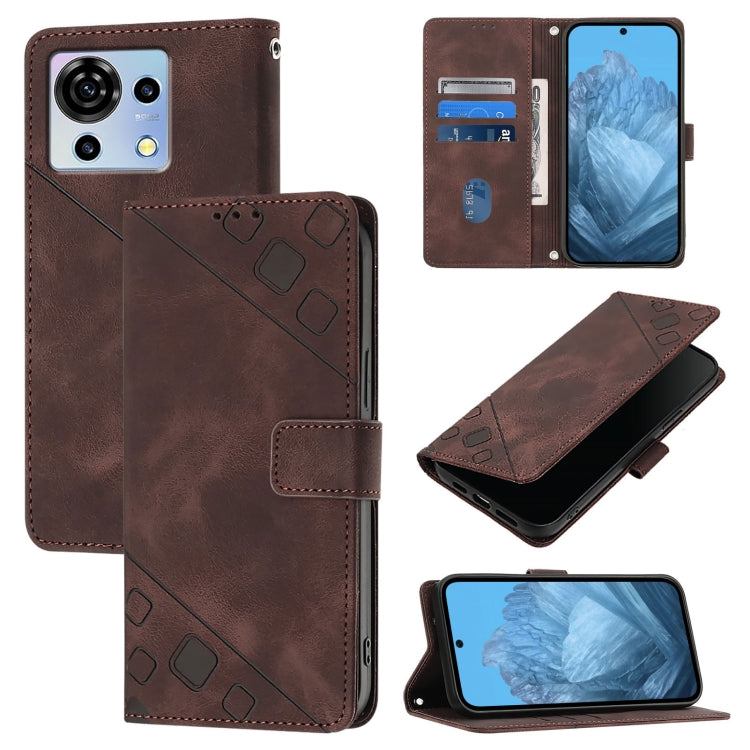 Skin Feel Embossed Leather Phone Case, For ZTE Blade A73 4G, For ZTE Blade V50 Vita, For ZTE Blade A53 Pro, For ZTE Blade A53, For ZTE Blade A52 Lite, For ZTE Blade V40s