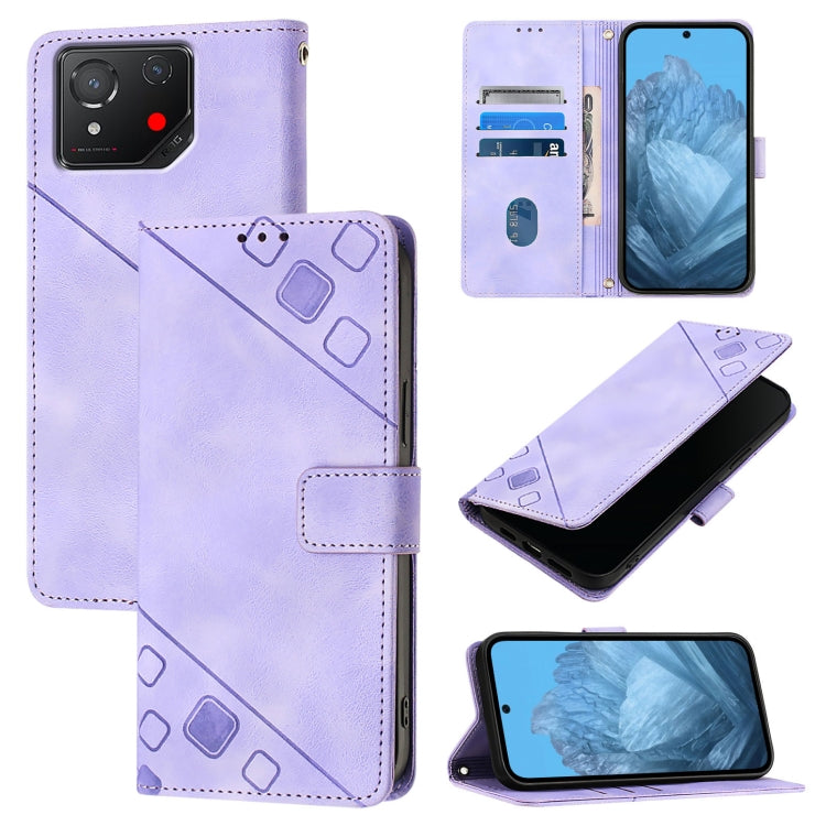 Skin Feel Embossed Leather Phone Case, For Asus Zenfone 12 Ultra, For Asus ROG Phone 9 / 9 Pro, For Asus Zenfone 11 Ultra, For Asus ROG Phone 8